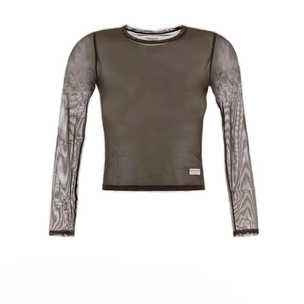 Alexander Wang Green Fitted Long Sleeve Blouse